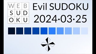 Sudoku Evil Mar 25 2024 [upl. by Aleakcim]