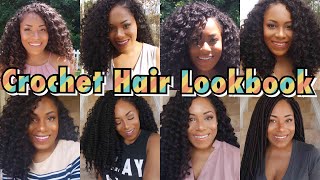 CROCHET BRAIDS LOOKBOOK FREETRESS BEACH CURL OUTRE BOHEMIAN CURL KIMA RIPPLE DEEP amp MORE [upl. by Marcellus563]