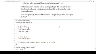 Eloquent JavaScript ReadAlong  Functions  Exercises  Recursion [upl. by Landau]