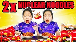 2X SPICY NOODLE CHALLENGE Samyang Nuclear Fire Noodles [upl. by Ena]