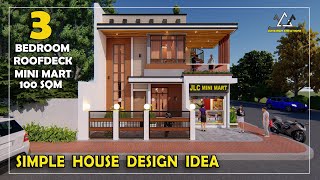 2 Storey Simple House with SARI SARI STORE Design Ideas  3 Bedroom  by junliray creations [upl. by Arod]