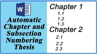 How to Automatic Number Chapters and Sections in Thesis Microsoft Word [upl. by Ahsinrev]