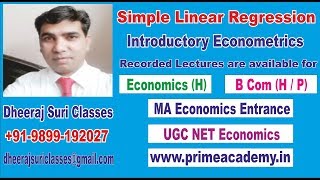 Simple Linear Regression  Introductory Econometrics  Economics H Semester IV [upl. by Whitcomb]