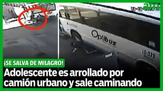 Ciclista es arrollado por camión en León y sale caminando [upl. by Adnuhsat]