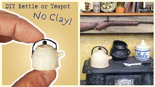 DIY miniature kettle or teapot for dollhouse • NO Clay [upl. by Athena]