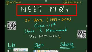 NEETPYQs110101 CL 11 Physics Ch Units and Dimensions Previous Year Questions Part 01 [upl. by Nessy580]