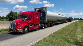 Huge Wind Turbine Blade Rolling Down The Backroads [upl. by Aniham804]