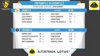 WA Premier Cricket  Graham McKenzie Shield Male Under 14s  Round 2  Fremantle v Gosnells [upl. by Rica709]