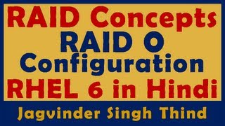 ✅ RAID Concepts and shows How to configure RAID 0 in Redhat Enterprise Linux 6  RHEL 6 in Hindi [upl. by Othilia]