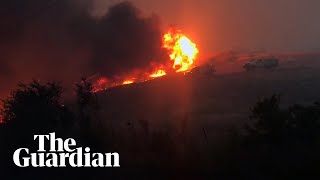 Tasmania fire burns through the night [upl. by Lewison]