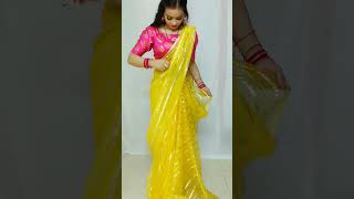 Saree draping Tutorial for a Haldi 🌼🌼💕 ytshorts beautynstyle yt saree shortvideo shortsfeed [upl. by Aitropal294]