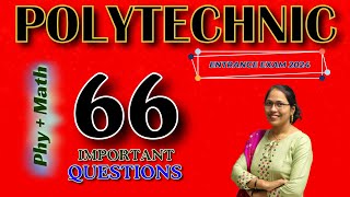 Polytechnic Entrance Physics  Math Important Questions 2024  Jeecup All Subject Live Class [upl. by Tebor]