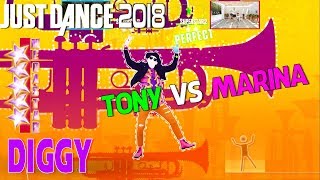 🌟 Just Dance 2018 Challenge Diggy  Spencer Ludwig  Tony vs Marina 🌟 [upl. by Fokos187]