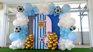 CÓMO HACER UNA DECORACIÓN CON GLOBOS  DECORACIÓN DE ARGENTINA  ARCO ORGÁNICO  GUIRNALDA DE GLOBOS [upl. by Annek]