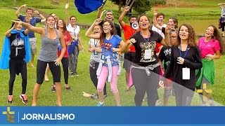 JORNALISMO  JOVENS SE DIVERTEM EM ACAMPAMENTO CATÓLICO DA COMUNIDADE SHALOM CC [upl. by Damita]