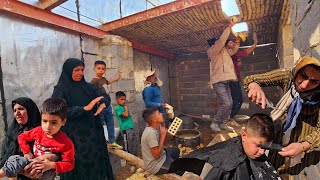 Building a wall in the stable by Temworth in the rural family of Perren villagelife [upl. by Inanak]