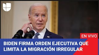 Edicion Digital El presidente Biden firma una orden ejecutiva que cierra temporalmente la frontera [upl. by Dion]