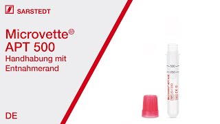 Kapillare Blutentnahme Handhabung der Microvette® APT 500 EU Farbcode [upl. by Uchida654]