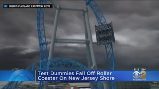 Test Dummies Fall Off Roller Coaster On New Jersey Shore [upl. by Audwen]