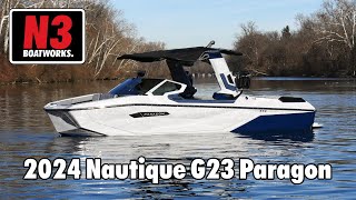 2024 Nautique G23 Paragon  Haze GrayAdmiral Blue  On Water  N3 Boatworks [upl. by Anaejer]