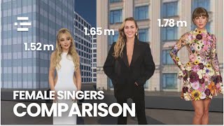 Height of Female Singers from Shortest to Tallest 3D Comparison [upl. by Trixie]