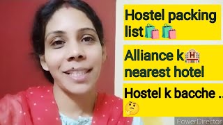 Alliance Hostel essentials 😇  what to pack for hostel  nearby hotels from alliance [upl. by Cariotta]