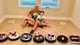 Roomba Trick Shots Who will score the most points [upl. by Acirne273]