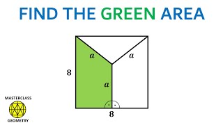 area trapezoid  find the green shaded area  square  area  Masterclass Geometry [upl. by Hubble903]