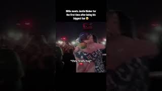 Billie Eilish meeting Justin Bieber for the first time shorts celebrities [upl. by Ettenig]