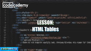 HTML Tables  Learn HTML  Codecademy Walkthrough [upl. by Dralliw]