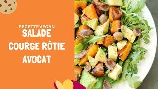 RECETTE VEGAN ET SANS GLUTEN  Salade express courge avocat roquette [upl. by Notsnorb]