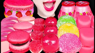 ASMR Pink Dessert Jelly Cake Ice Cream 룩춥 젤리 케이크 아이스크림 먹방 Mukbang Eating [upl. by Nirel]