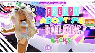 Preppy Adopt me building hacks🌴🌊🍓✨💅🏻🎀👛 [upl. by Sheets916]