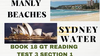 BOOK 18 TEST 3 SECTION 1  MANLY BEACHES SYDNEY WATER  IELTS GENERAL READING [upl. by Lledor]