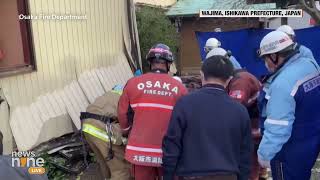 Elderly Woman Under Collapsed Home Rescued in Japan  News9 [upl. by Nytnerb]