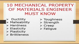 Mechanical Properties of material [upl. by Claretta]