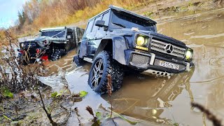 ШИПЫ на JEEP 4х4 наказывают мощный Гелендваген G500 4х4 на бездорожье  RC OFFroad [upl. by Ihdin]