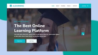 Complete Responsive Elearning Education Website Design  Free Source Code 👇 [upl. by Arahd]