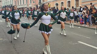 Colegio la Salle  UE 5 de Junio  Banda estudiantil y bastoneras  desfile 24 de Mayo [upl. by Ches302]