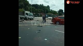 71yearold woman taken hospital after 4vehicle accident at Clementi Road junction [upl. by Doownelg884]