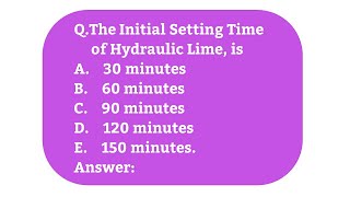 The initial setting time of hydraulic lime is [upl. by Dustie]