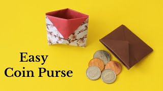 How to make easy coin purse  Paper Coin Purse  Coin Pouch  Paper Purse [upl. by Keheley648]