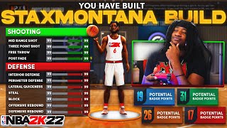 STAXMONTANA OFFICIAL NBA 2K22 PS5 BUILD BEST SMALL FORWARD DEMIGOD BUILD IN NBA 2K22 NEXT GEN [upl. by Ahsatam431]