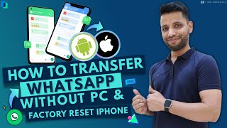 How to Transfer WhatsApp from Android to iPhone without PC amp factory reset iPhone 2023 [upl. by Fisa]