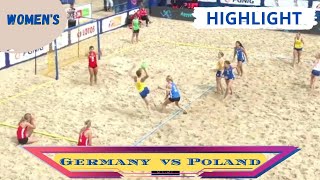 Beach Handball Womens Germany vs Poland Round Robin 2022 IHF Highlight [upl. by Hooke]