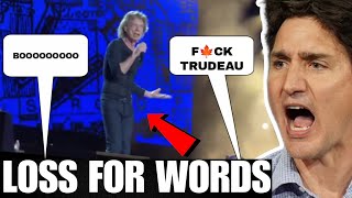 Entire stadium BOOING TRUDEAU leaves Mick Jagger SPEECHLESS [upl. by Casie]