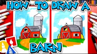 How To Draw A Barn farm 👩‍🌾 [upl. by Nicolina]