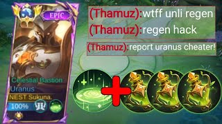 GLOBAL URANUS SECRET TRICK TO DOMINATE THAMUZ IN EXP LANE🔥GLOBAL URANUS REGEN HACK BUILD  MLBB [upl. by Akina]