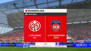 FSV MAINZ 05 Vs HEIDENHEIM  LIVE MOD REALISTIC GAMEPLAY FC25 [upl. by Anirdnaxela605]