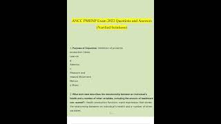 ANCC PMHNP Exam 2025 Questions and Answers Verified Solutions [upl. by Buffy]